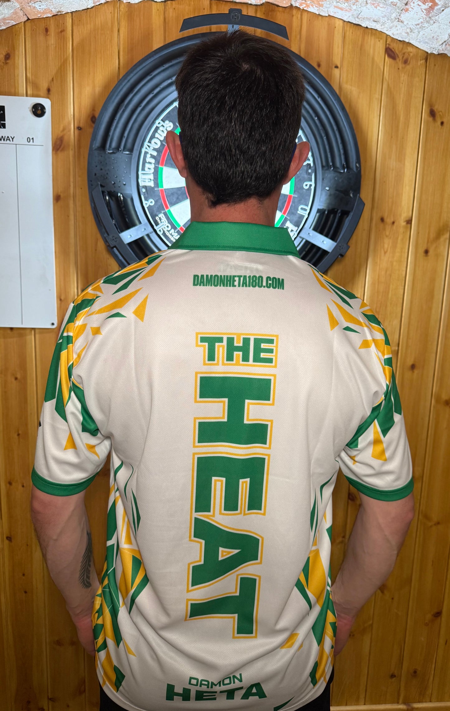 Damon ‘The Heat’ Heta Replica Playing Shirt Green & Gold - SIGNED!