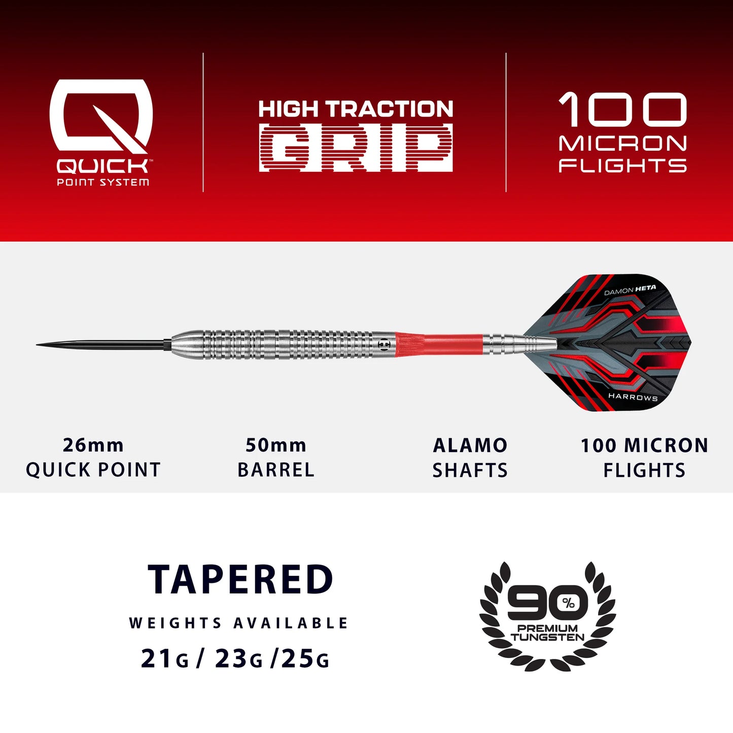 Damon Heta 90% Natural Quick Point Darts - Signed Box